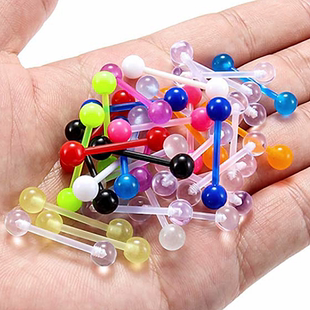 10/20/30PC Acrylic Mix Tongue Piercing Lot 14G Tongue