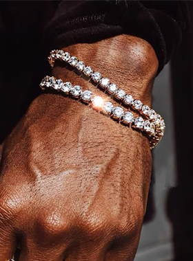 Hip Hop Iced Out 3/4/5mm Crystal Tennis Bracelet for Men