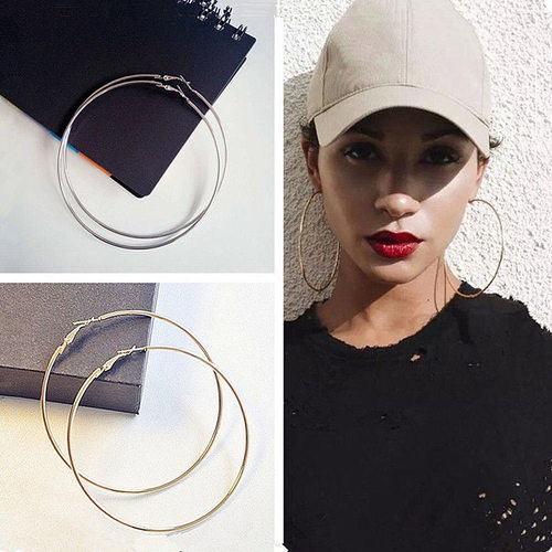 EKUSTYEE Brand 4 Size Big Hoop Earring for Women Jewelry