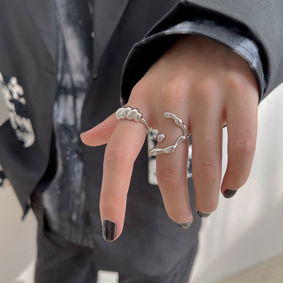 S925 Sterling Silver Rings for Women Irregular Geometry