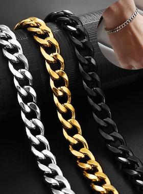 Jiayiqi 3-11 mm Men Chain Bracelet Stainless Steel Curb