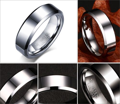 2022 6MM Tungsten Steel Ring Black Steel Color Men's Fashion