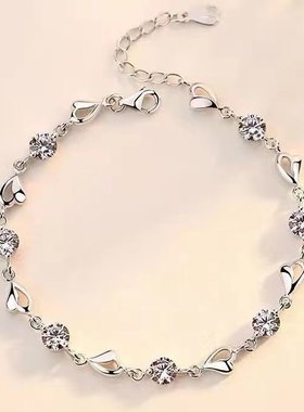 hot 925 Stamped Silver color Zircon Love Heart Shaped