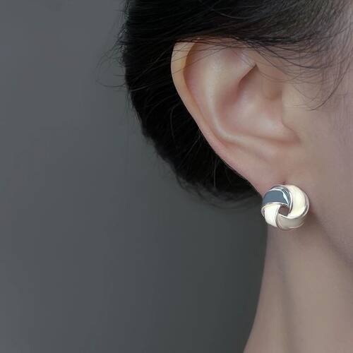 New Sterling Silver Geometric Shape Earrings Personality Cha