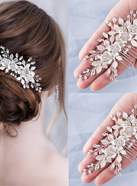 Flower Hair Comb Wedding Hair Accessories Silver Color
