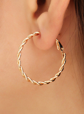 DoreenBeads Fashion Hoop Earrings For Women Based Alloy &