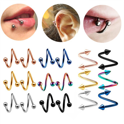 Steel Labret Lip Piercing Jewelry lot S Shape 16G Cartilage