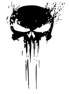 202110CMX15CM PUNISHER Skull BLOOD Vinyl Car Decals Stickers