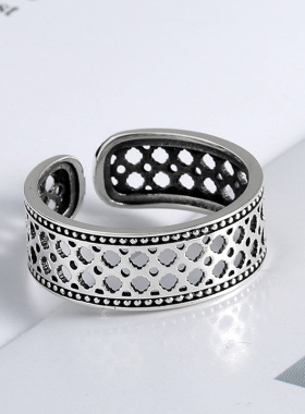 Hollow tail ring female personality simple retro single open