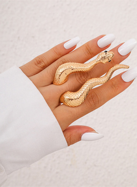 1Pcs Snake Ring Snake Shape Vintage Punk Exaggerated Gold