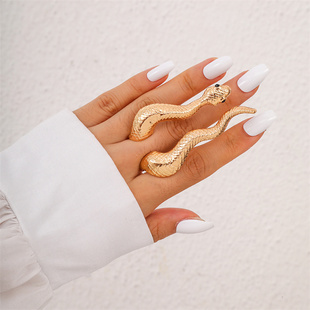 1Pcs Snake Ring Snake Shape Vintage Punk Exaggerated Gold