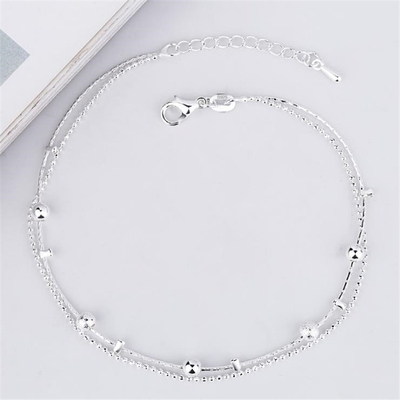 KOFSAC Trendy Simple Double Layer Ankles Chain Bracelet