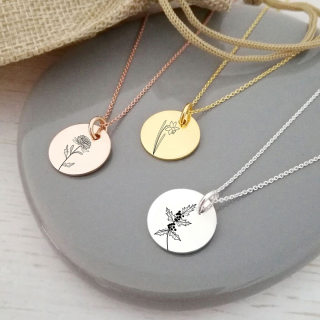 2023 Birth Month Flower Necklace Gold Color January Snowdrop