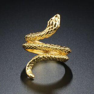 Punk Snake Ring for Men Women Exaggerated Antique Siver