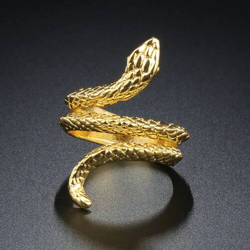 Punk Snake Ring for Men Women Exaggerated Antique Siver