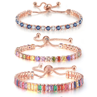 Adjustable Multicolor Tennis Bracelets For Women Ladies