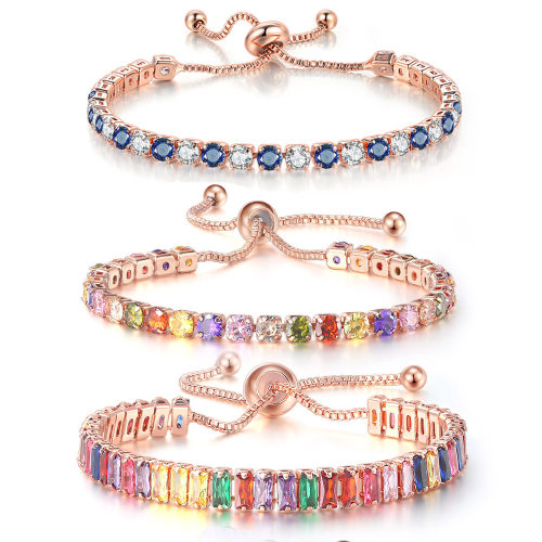 Adjustable Multicolor Tennis Bracelets For Women Ladies