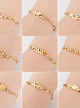 1PC 304 Stainless Steel Stylish Bracelets Gold Color