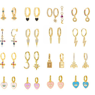 2026 Small Hoop Star Earrings For Women Pendientes Mujer