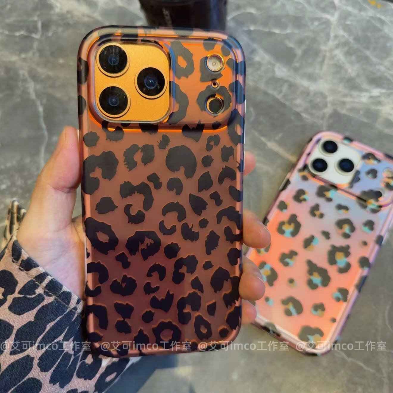 ins风日韩豹纹潮款适用iPhone17pro max手机壳16苹果15pro硅胶保护套棕色加厚防摔14pro外壳女生新款个性粉色