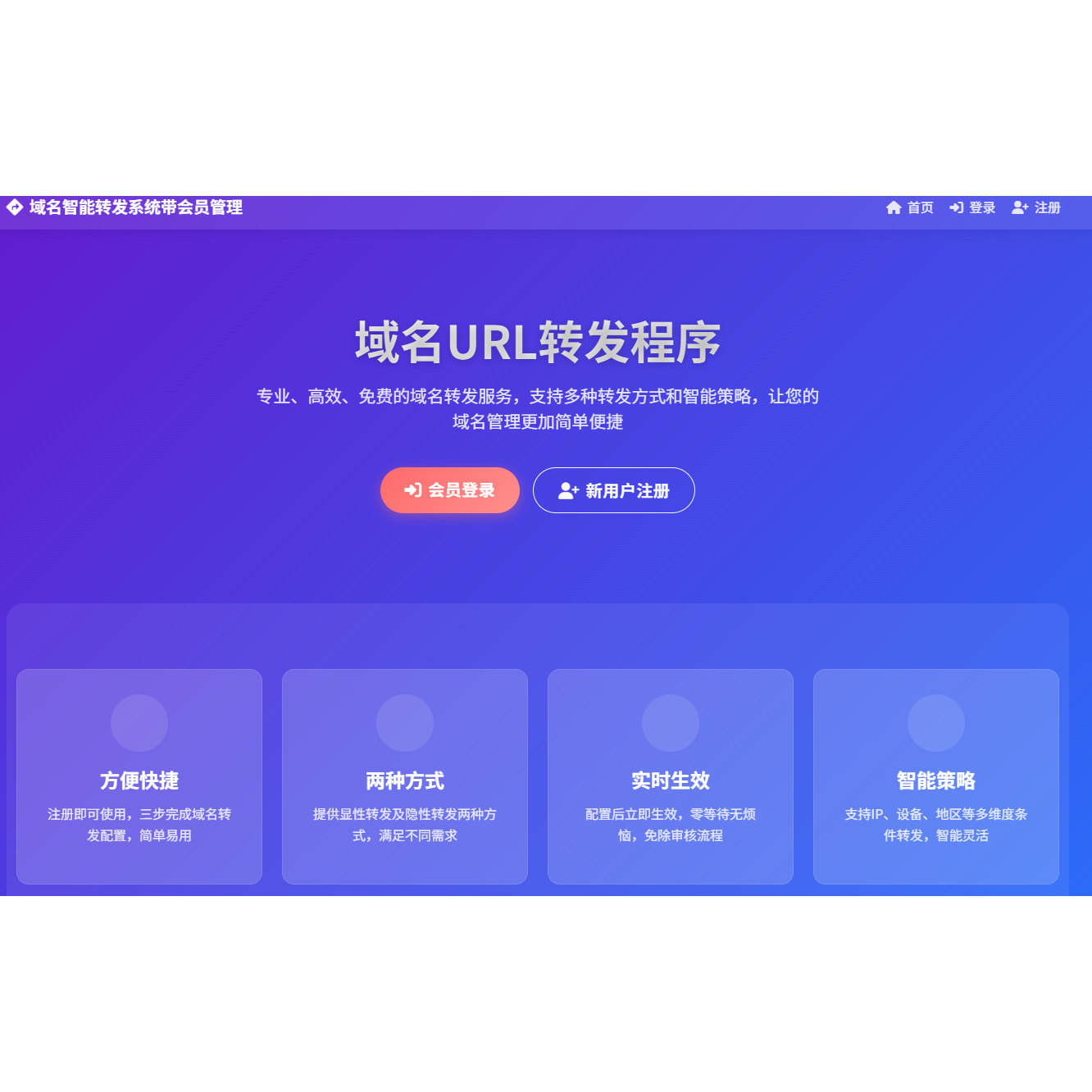 多域名跳转系统301重定向302多种转跳目标方式带会员管理系统源码