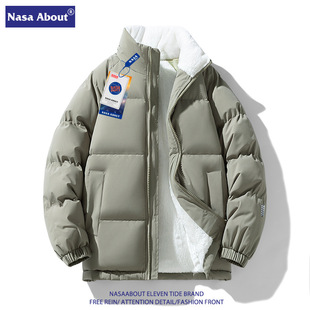 加绒加厚羽绒棉衣男款 情侣冬季 羊羔绒棉服外套男冬装 NASA2025新款