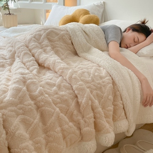 毛毯加厚办公室午睡毯冬季珊瑚绒披肩小毯子沙发盖毯学生宿舍铺床