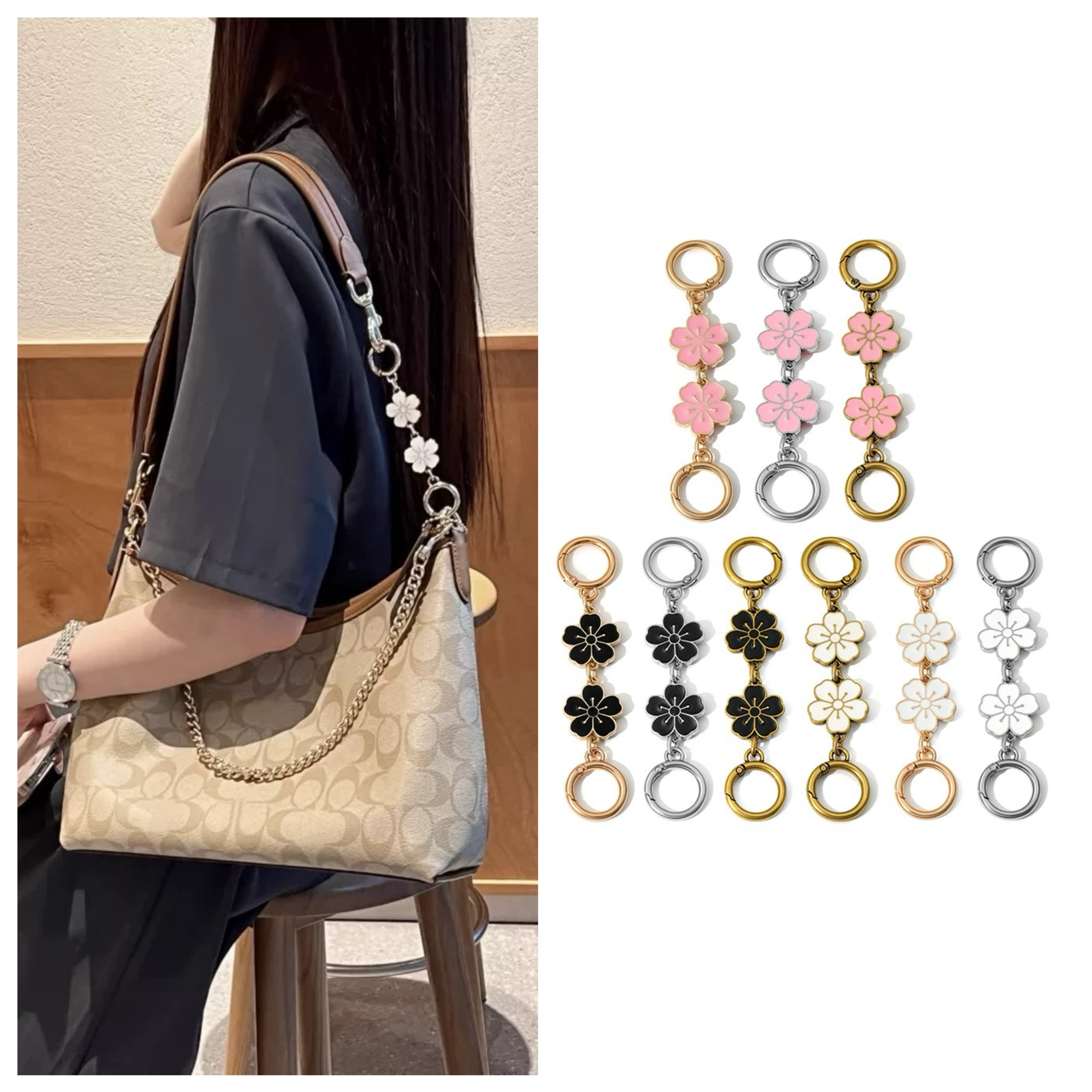 匠心手工坊适用蔻驰水桶包延长链coach茉莉包带肩带改造加长链条