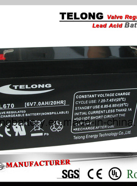 TELONG蓄电池 TL670 6V7.0AH/20HR 免维护可充电铅酸电池