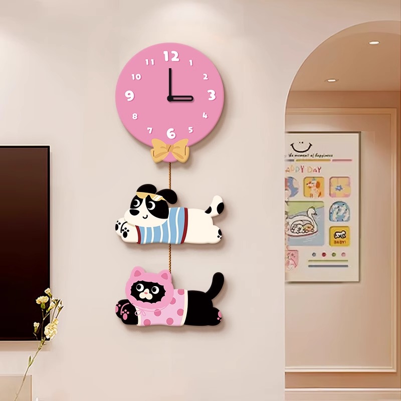 多巴胺创意钟表挂钟客厅2025新款轻奢高级感时钟挂墙入户玄关挂画