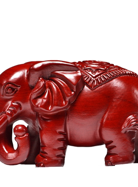 花梨木福财象摆件吉象装饰工艺品