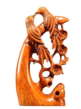 花梨木喜上眉梢摆件办公室装饰品