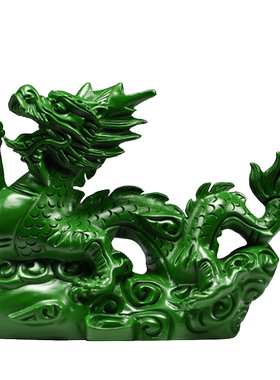 实木雕刻龙摆件客厅电视柜装饰品