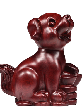 实木家居元宝狗摆件装饰工艺品