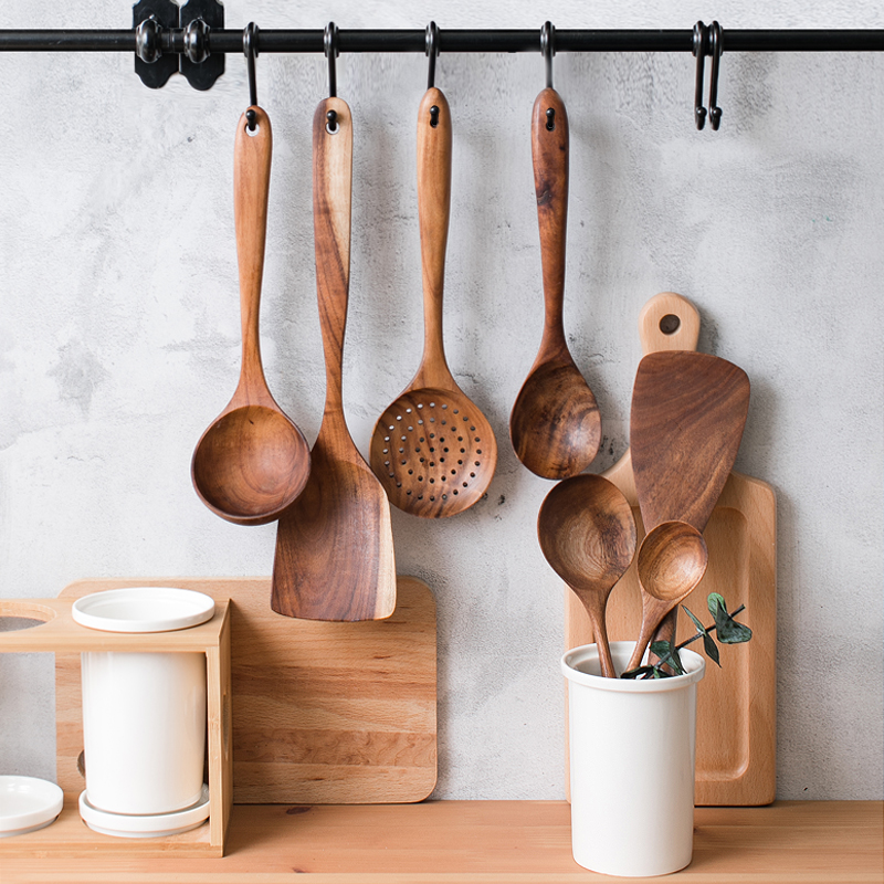 木质木铲子不粘锅锅铲炒菜漏勺