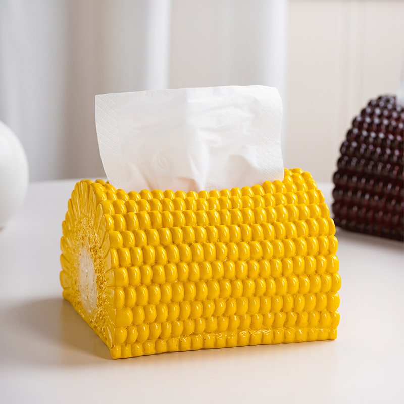 个性创意玉米抽纸盒卷纸盒子桌面餐巾纸收纳盒纸巾盒宿舍客厅餐厅