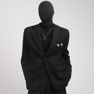 痞帅闪亮小西服炸街网红 外套男气质时尚 韩版 高级感设计漫天星西装