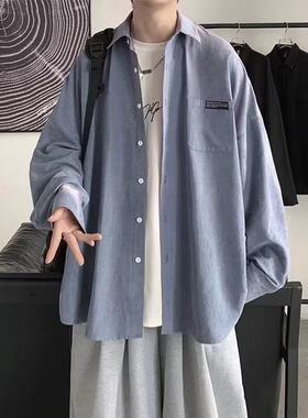日系复古工装衬衫男款长袖春秋季