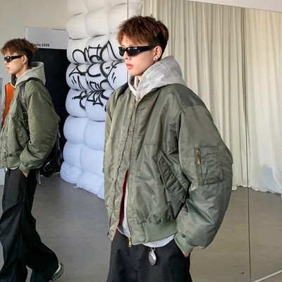 军绿美式飞行员夹克外套男棒球服