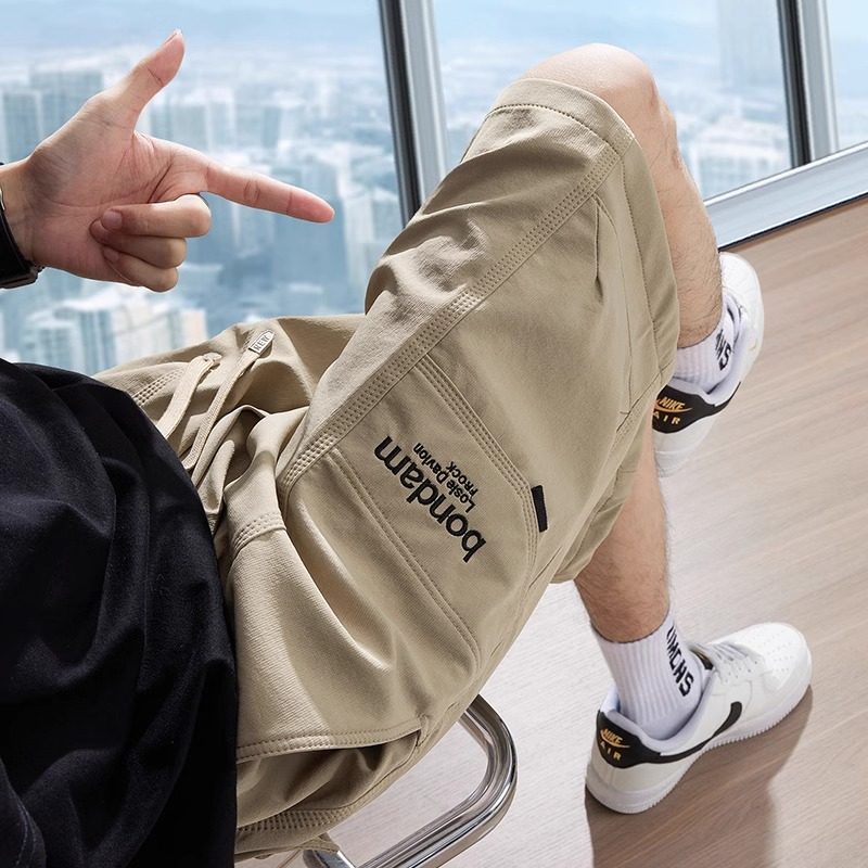 冰丝工装短裤男夏季2025新款潮牌美式休闲外穿速干运动五分中裤子,男装,短裤,淘宝优惠券,粉丝福利购,淘宝优惠卷