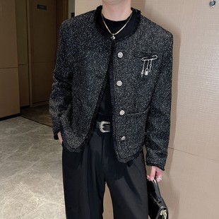 cleanfit垫肩潮男模小香风外套高级感痞帅风穿搭春秋韩版 夹克 短款