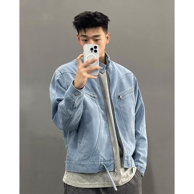 美式复古哈灵顿帆布短款夹克男女