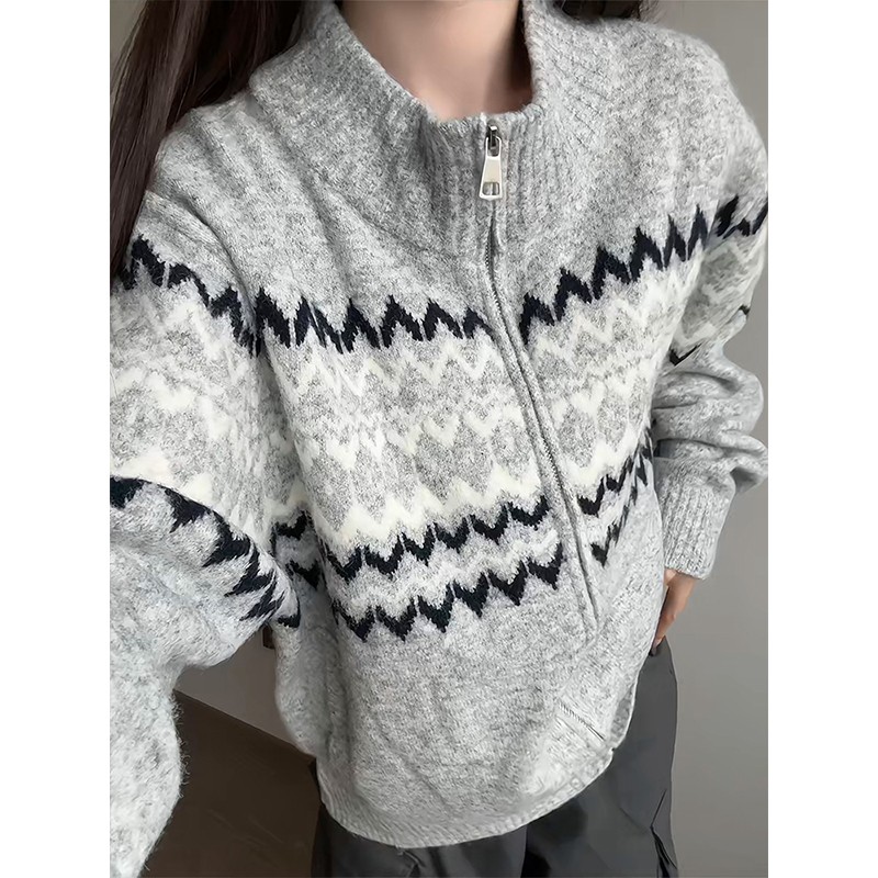 针织毛衣开衫外套男款秋冬季夹克