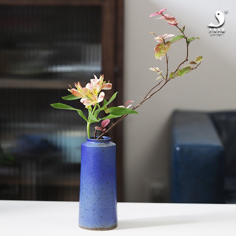 花瓶茶桌纯手工陶瓷粗陶摆件现代