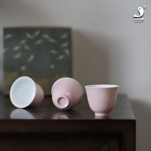 原矿釉高温烧品茗杯大鱼美器陶瓷