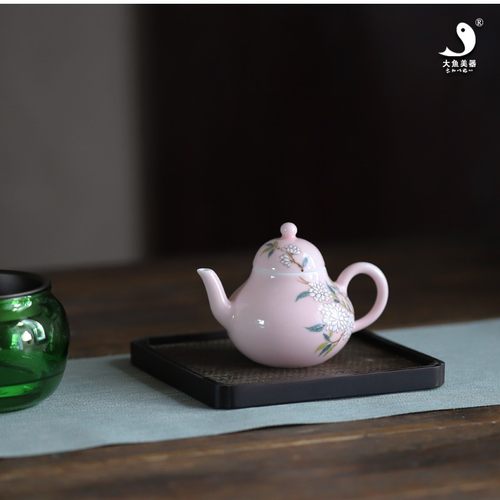 大鱼美器陶瓷手工茶壶粉红梨形壶景德镇功夫小梨壶女士泡茶壶茶具 - 封面