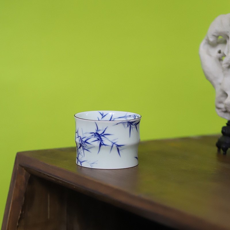 大魚美器 青花竹影竹节杯 竹影清风系列景德镇纯手工手绘陶瓷茶杯,餐饮具,茶杯,淘宝优惠券,粉丝福利购,淘宝优惠卷