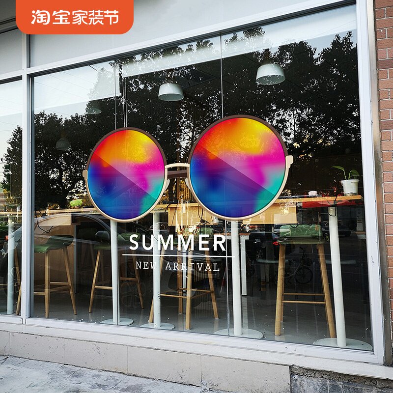 超大海报贴画太阳镜女鞋店时尚玻璃贴创意静电眼镜店女装橱窗装饰
