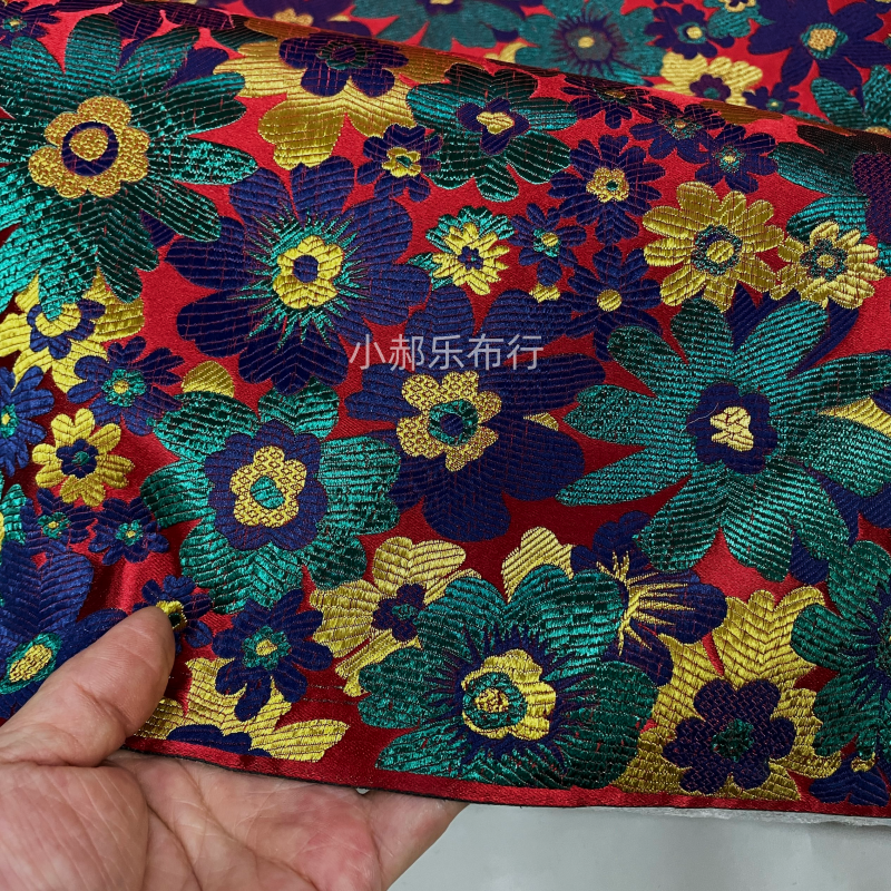 彩色织锦提花布料旗袍半身裙各种演出服装箱包手工设计师定制面料