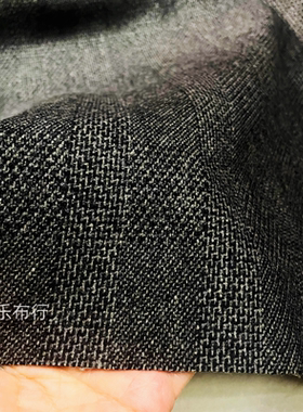 深灰色羊毛条纹格子布料大衣西装套装裙子裤子设计师服装搭配面料